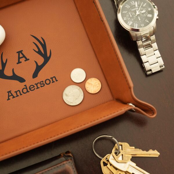 Rawhide catch-all tray that's perfect for holding your watch, keys, loose change, etc.