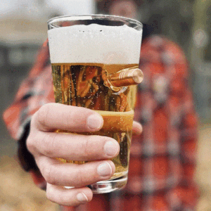 Personalized 16oz. Pint Glass with Embedded Bullet