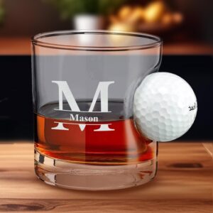 Personalized 11oz. Golf Ball in Whiskey Lowball Glasses