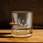 Personalized 11oz. Whiskey Glass with Embedded Bullet by Benshot