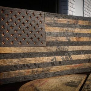 This wooden American Flag will look awesome on the wall of your man cave, den or office
