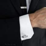 Rectangle Cufflinks & Tie Clip Set – Worn