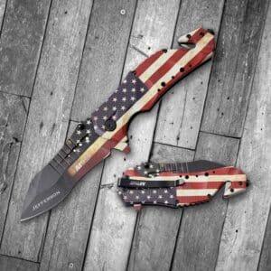 Patriot Blade American Flag Knife - Engraved with Name
