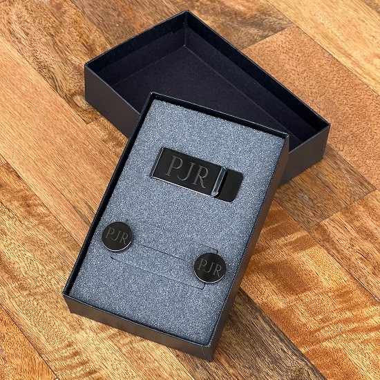 Gift box for groomsmen cufflinks and money clip set