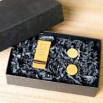 Personalized Money Clip & Cufflinks Groomsmen Gift Set (Gift Boxed)