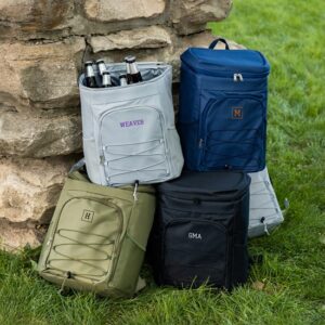 Groomsmen backpack coolers available in blue, black, grey and green