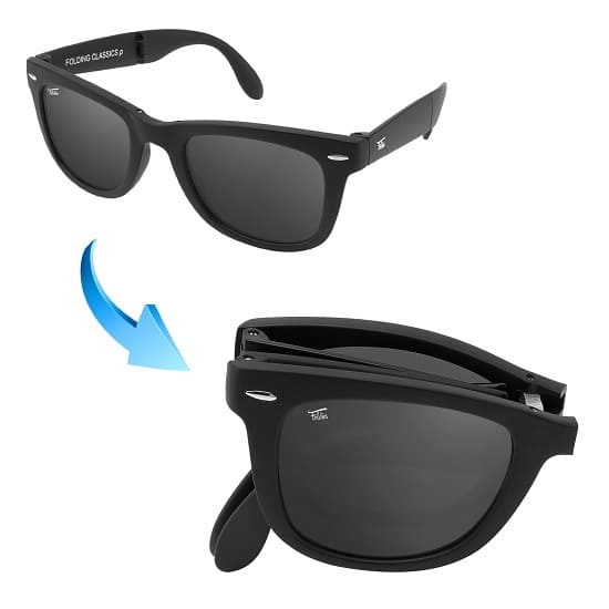 Sunglasses that fold up and can fit in your front shirt pocket