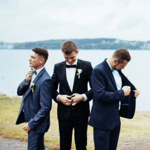 groomsmen getting ready for wedding