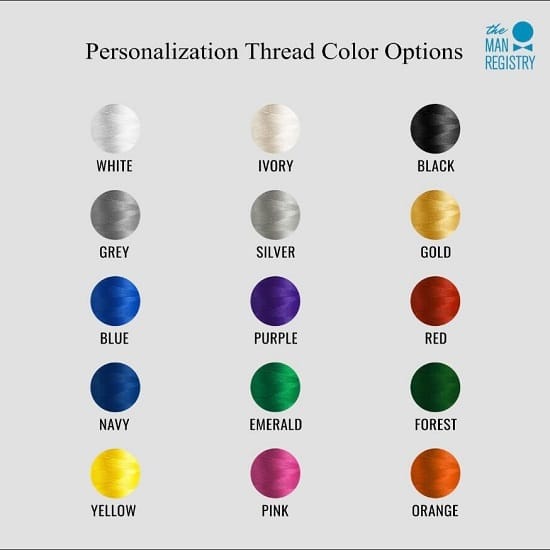 The Man Registry Personalization Thread Color Options