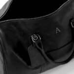 Black vegan duffle bag - interior view.