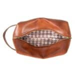 Brown Vegan Leather Dopp Kit - Open NEW