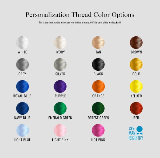 The Man Registry Thread Color Options for Personalization