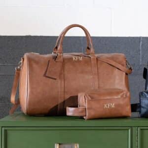 The Maverick Personalized Vegan Leather Travel Set (Duffle and Dopp Kit)