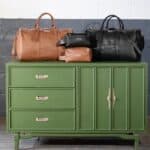 Matching brown and black vegan leather men's travel gift sets