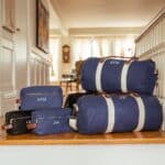 Canvas & Leather Duffle & Dopp Set MAIN_Blue and Black