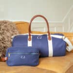 GOING PLACES Personalized Canvas & Leather Travel Set (Duffle & Dopp)