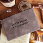 Engraved gift box for flask and shot glass groomsmen gifts