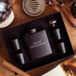 ZERO DARK THIRSTY Personalized Black Matte Flask & Shot Glass Set