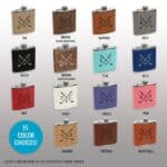 15 color choices for the personalized golf flask