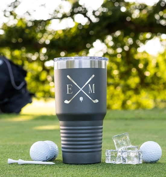 Dark grey personalized golf cup