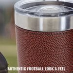 Custom drink travel tumbler made of football game ball material