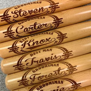 Groom's Crew Engraved Mini Baseball Bats