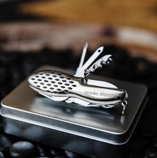 Groomsman swiss army knife includes screwdriver, scissors and bottle opener