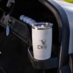 Unique golf drink tumbler that fits comfortably in the golf cart drink holder
