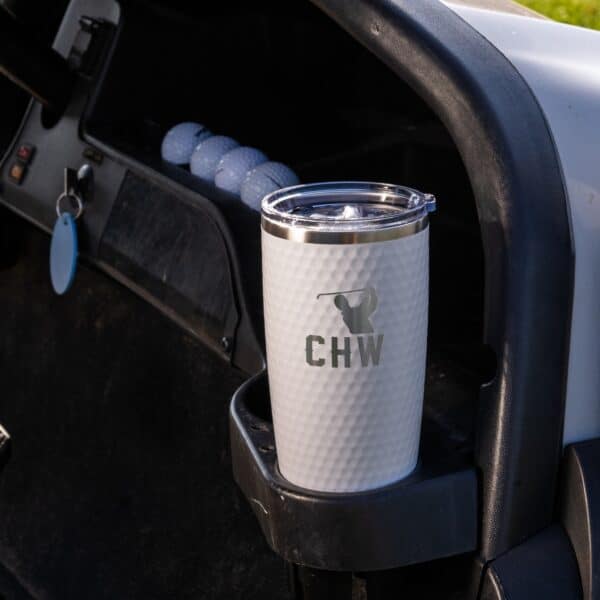 Unique golf drink tumblers that fit comfortably in the golf cart drink holder