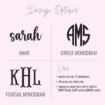 bridesmaid gift monogram options