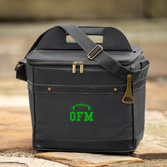 Black and green football cooler