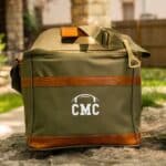 Green personal cooler with football design