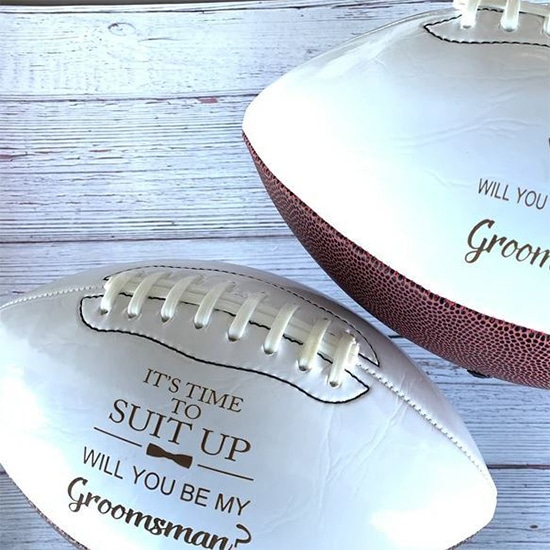 Wedding party proposal football gift
