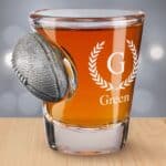 Football groomsmen shot glasses