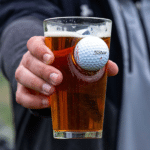 Golf ball hits beer