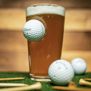 Mulligan Mug Personalized 16oz. Pint Glass with Embedded Titleist Golf Ball