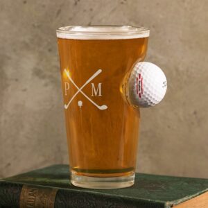 Mulligan Mug Personalized 16oz. Pint Glass with Embedded Titleist Golf Ball - Benshot