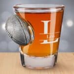 Personalized Benshot Embedded Football Shot Glass