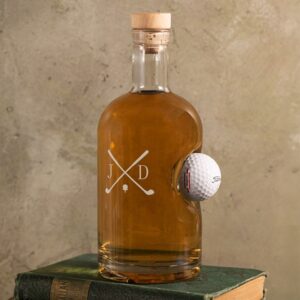 Personalized 25oz. Whiskey Decanter with Embedded a Titleist Golf Ball