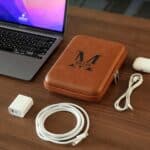 Personalized Men's Travel Cord Case in Rawhide