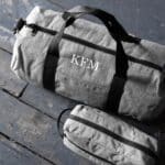 Overhead view of the Quick Tripper Personalized Grey Travel Set