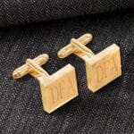 Personalized Gold Square Cufflinks (Gift Boxed)