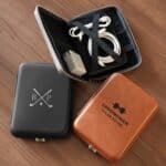 Personalized Leather Cord & Tech Travel Case