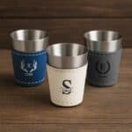 Personalized Leather Shot Glass for Groomsmen