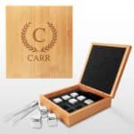 Whiskey Stone Set in Personalized Wood Gift Box