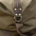Close-up of the green Langston duffle