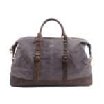 Men's Langston Canvas & Leather Duffle Bag in Charcoal Grey