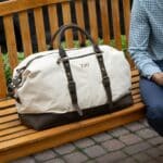 Close-up of the Langston bag in natural (white).