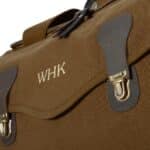 Choose between a name or initials for customization on the long weekend duffle bag