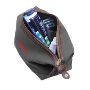 The Alderman men's travel kit measures 9.5